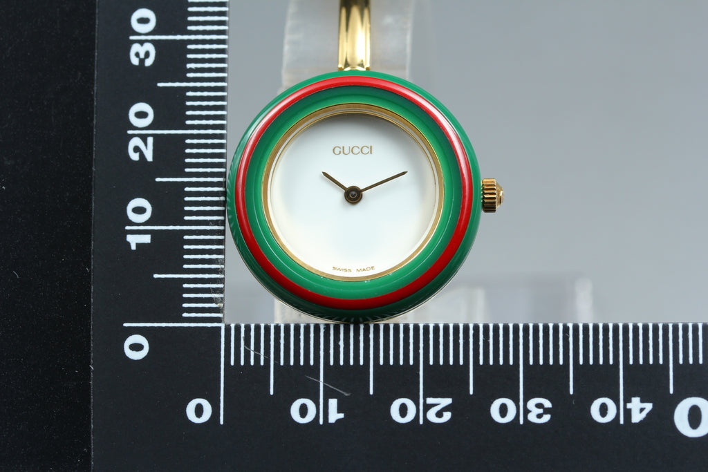 GUCCI 11/12.2 Change Bezel 12 Colors Women's Quartz Watch, Box Papers (17)