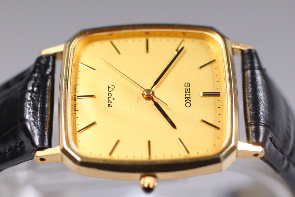 SEIKO Dolce 5E31-5A80 Gold SGP Quartz Men's Watch, 1990 (9)