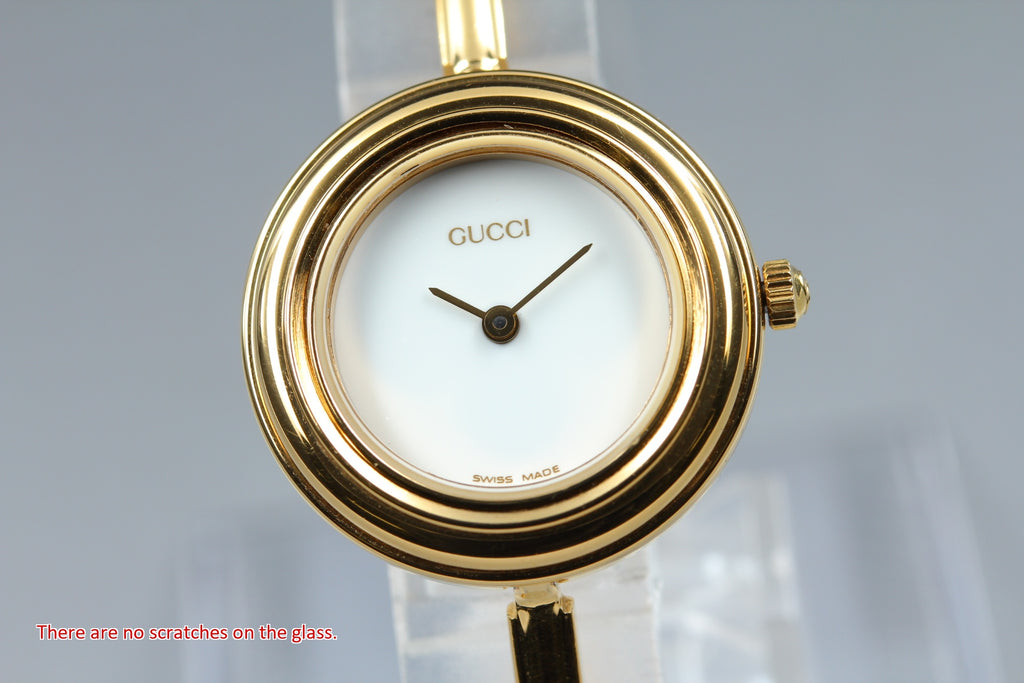 GUCCI 11/12.2 Change Bezel 12 Colors Women Qz Watch, Box Papers (3)