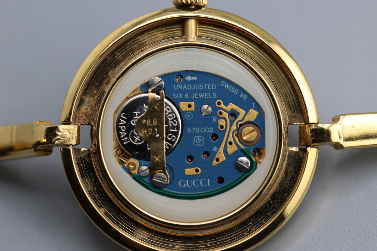 Gucci 1100-L Change Bezel 12 Colors Women's Quartz Watch, Box Papers (8)