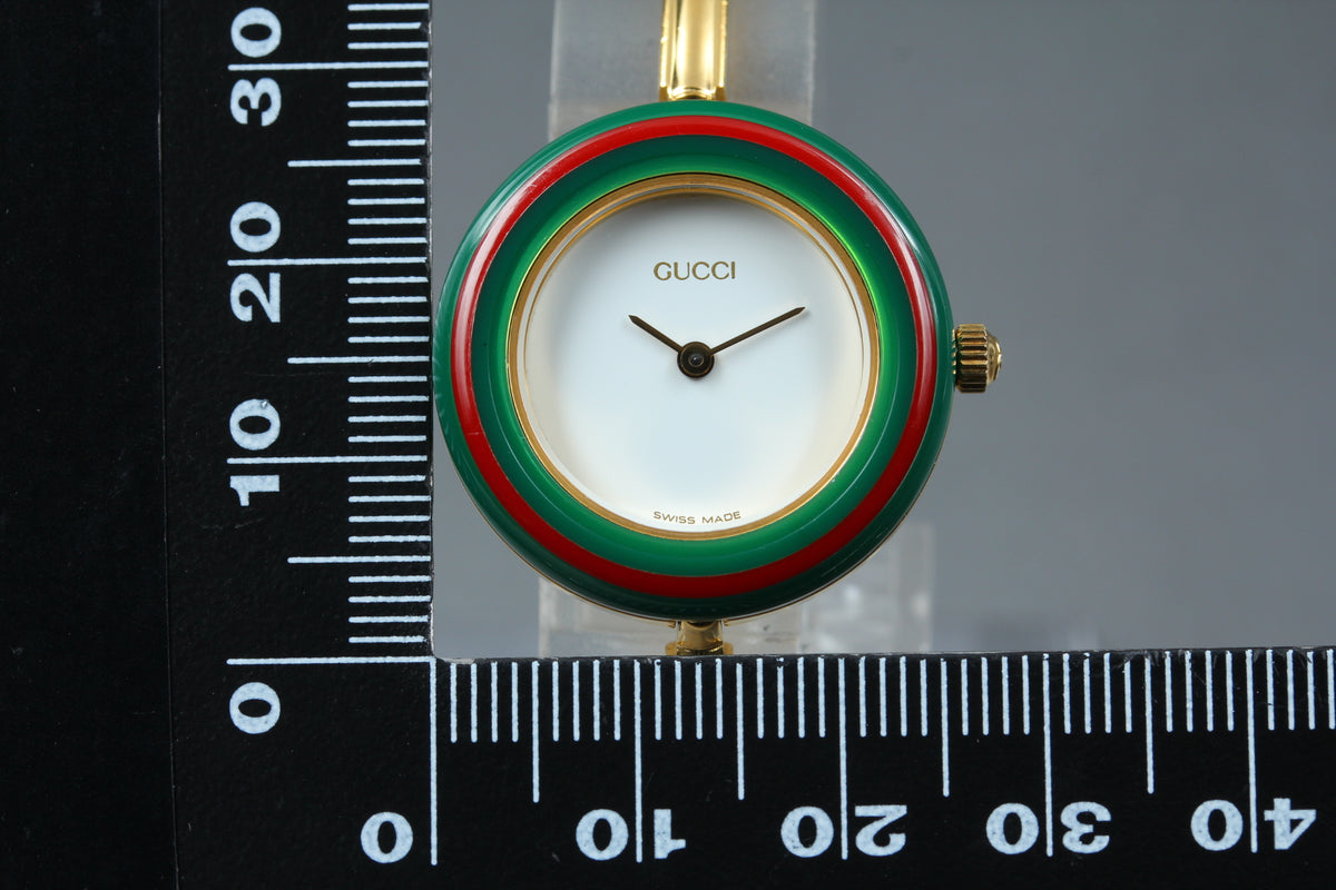 GUCCI Change Bezel 11/12 Gold Women's Quartz Watch, Boxed (15)