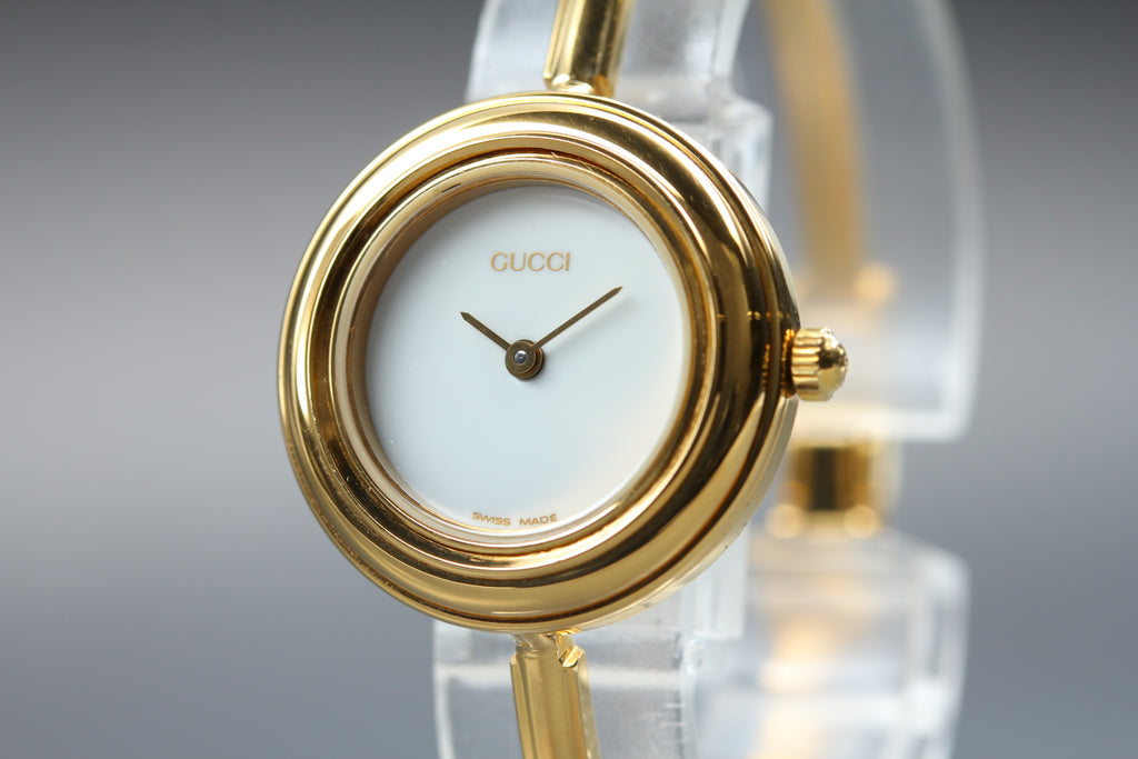 GUCCI 11/12.2 Change Bezel 12 Colors Women Qz Watch, Box Papers (5)