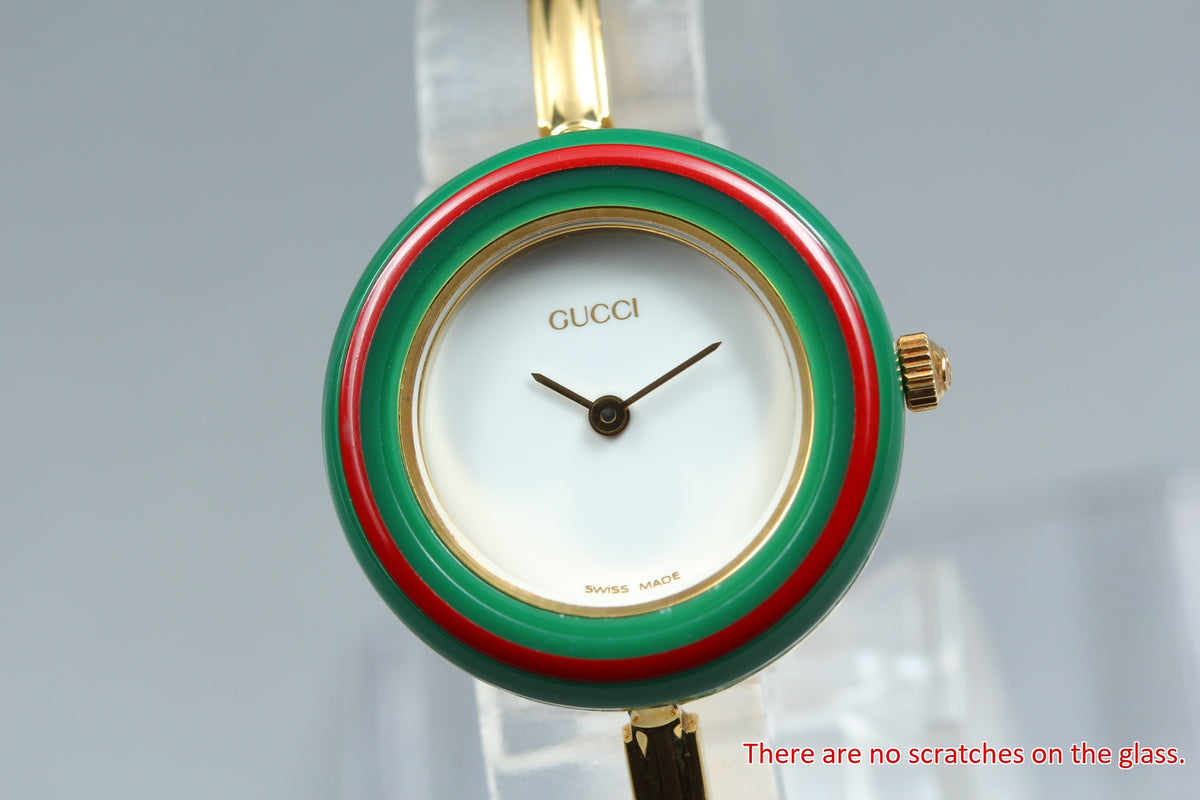 GUCCI 11/12.2 Change Bezel 12 Colors Women's Quartz Watch, Box Papers (3)