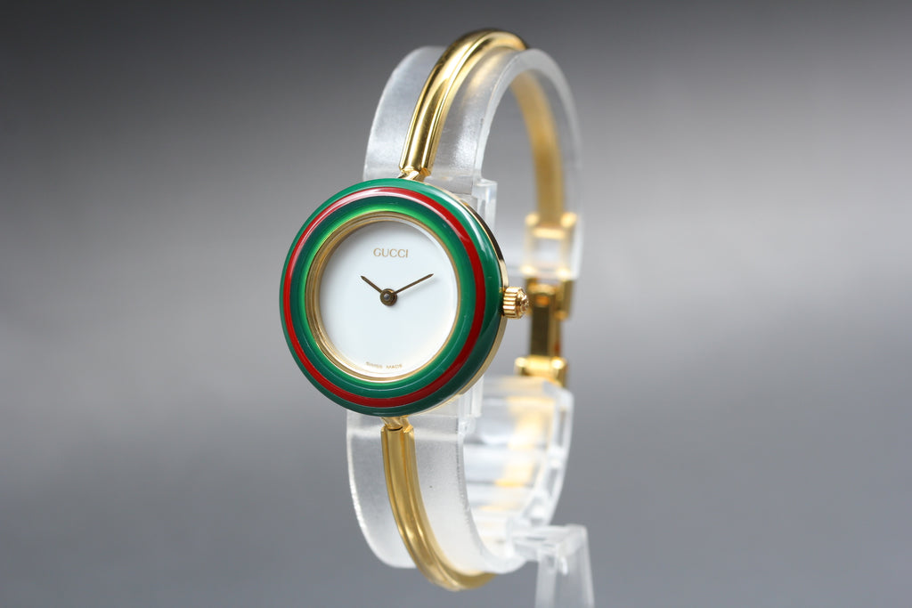 GUCCI 11/12.2 Change Bezel 12 Colors Women's Quartz Watch, Box Papers (6)