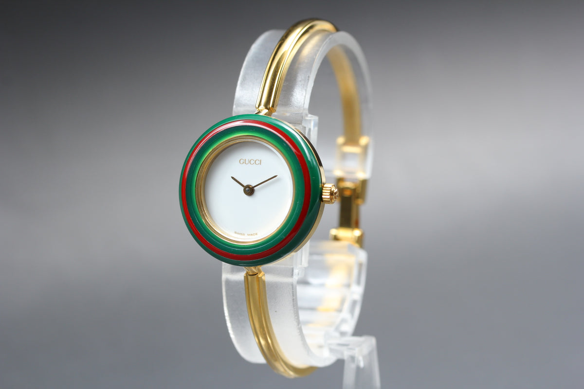 GUCCI 11/12.2 Change Bezel 12 Colors Women's Quartz Watch, Box Papers (6)