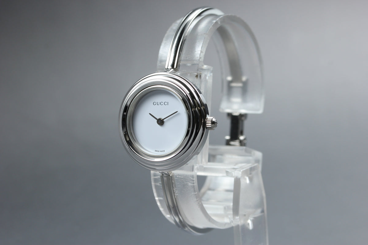 GUCCI 11/12.2L Silver 12 Color Change Bezel Women Quartz Watch, Boxed (6)