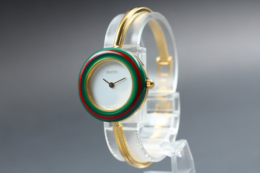 GUCCI Change Bezel 11/12 Gold Women's Quartz Watch, Boxed (6)