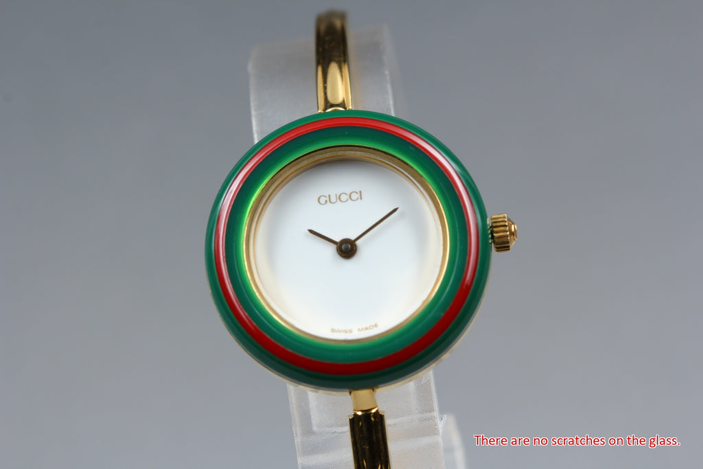 GUCCI 11/12.2 Change Bezel 12 Colors Women's Quartz Watch, Box Papers (4)