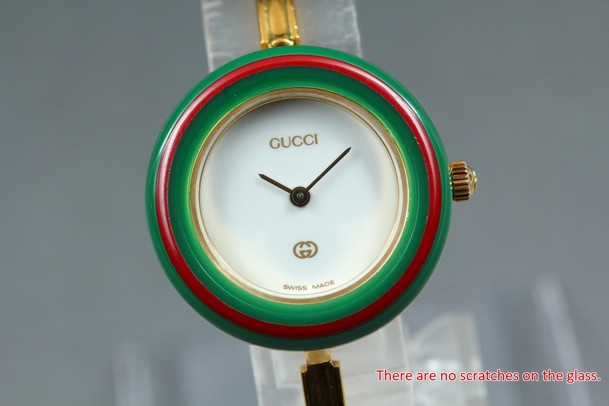GUCCI 11/12.2 Change Bezel 12 Colors Women's Quartz Watch, Box Papers (2)