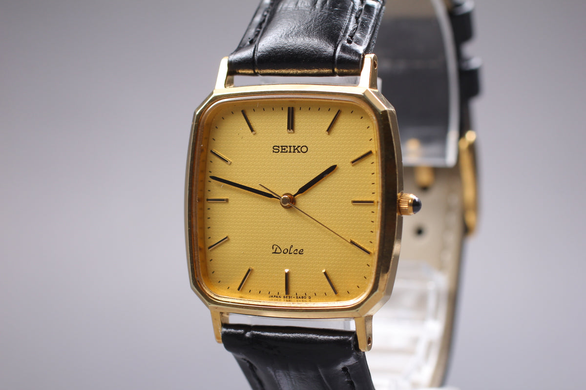 SEIKO Dolce 5E31-5A80 Gold SGP Quartz Men's Watch, 1990 (2)