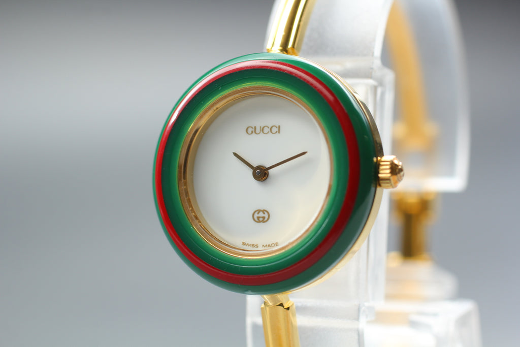 GUCCI 11/12 Change Bezel 12 Colors Woman's Quartz Watch, Boxed (5)