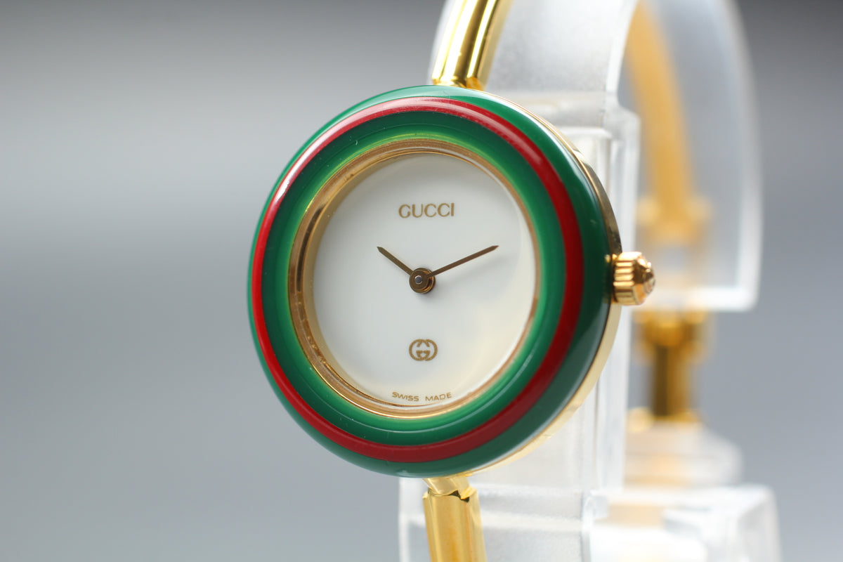 GUCCI 11/12 Change Bezel 12 Colors Woman's Quartz Watch, Boxed (5)