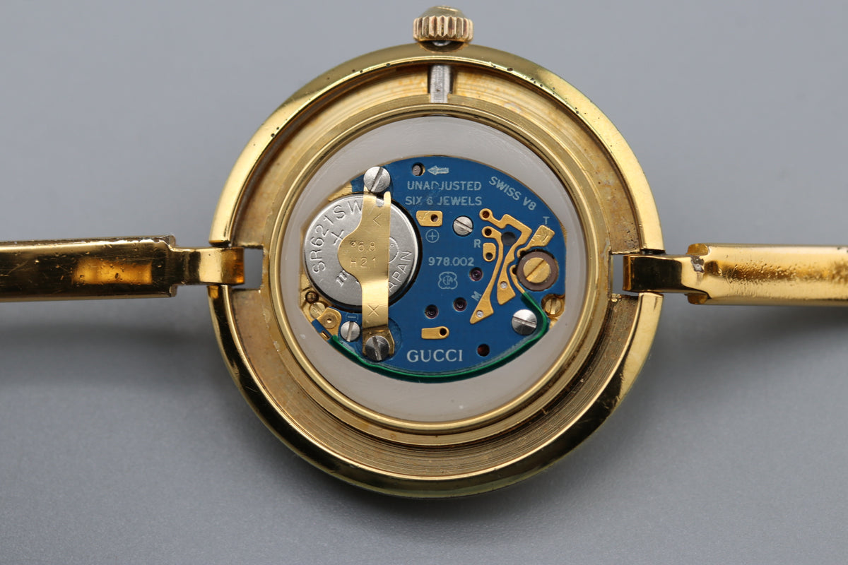 GUCCI 11/12 Change Bezel Gold 12 Colors Women's Qz Watch, Box Papers (8)