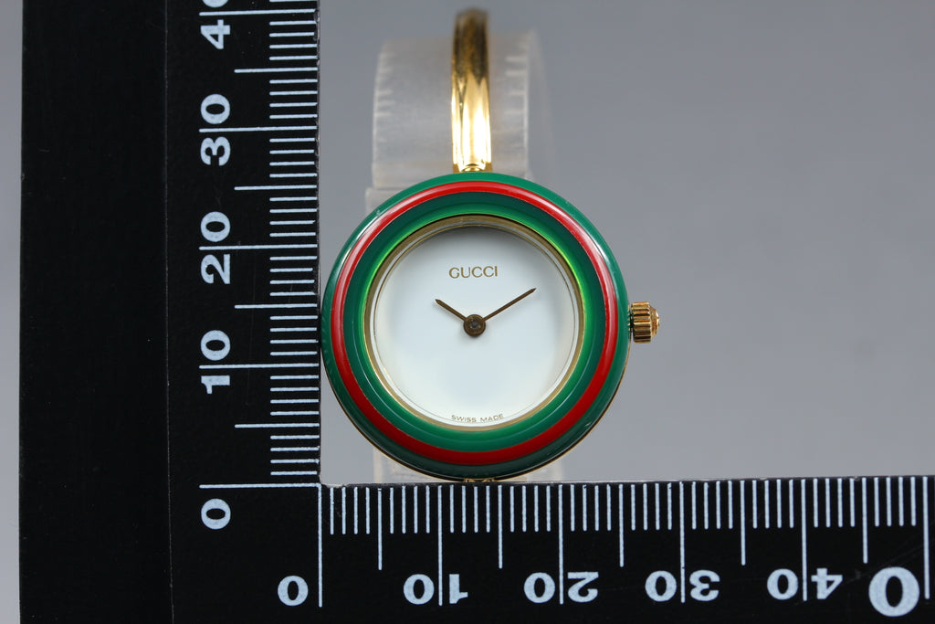 GUCCI 11/12.2 Change Bezel 12 Colors Women's Quartz Watch, Box Papers (15)