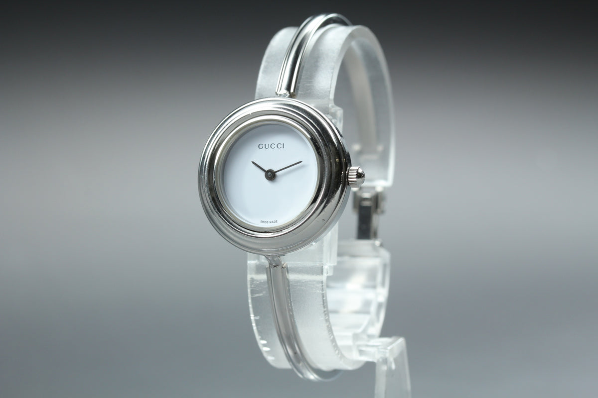 GUCCI 11/12.2L Silver 12 Colors Change Bezel Women's Qz Watch (6)