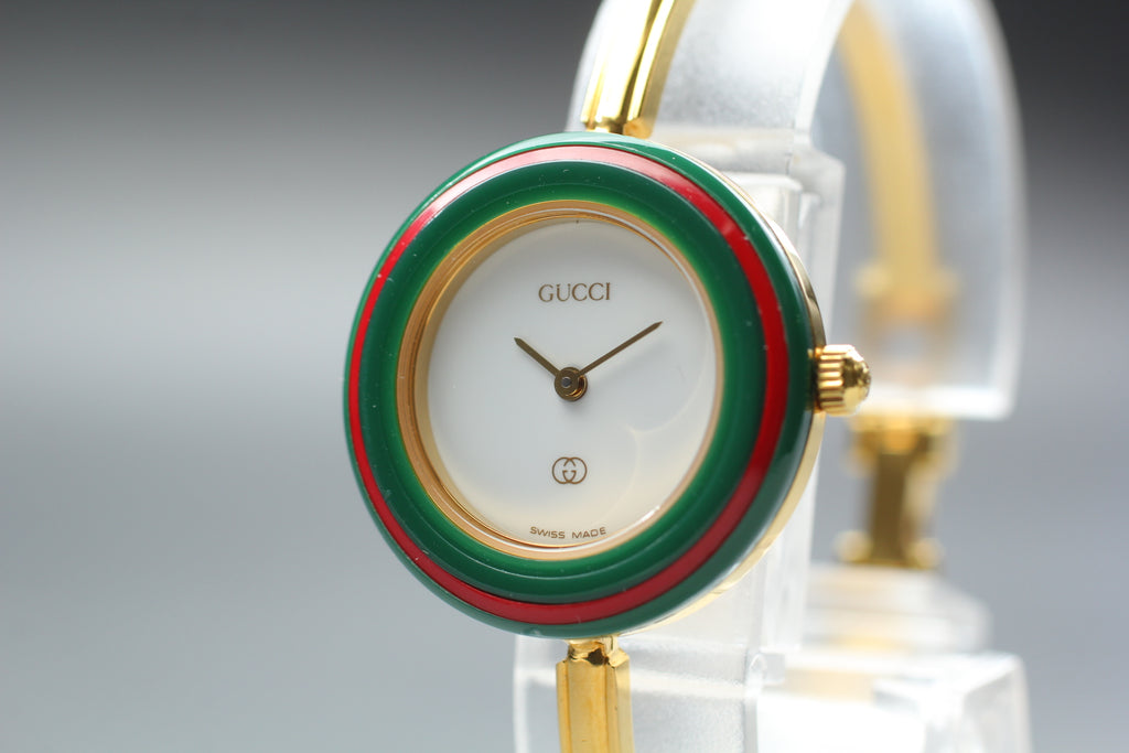Gucci 1100-L Change Bezel 12 Colors Women's Quartz Watch, Box Papers (5)