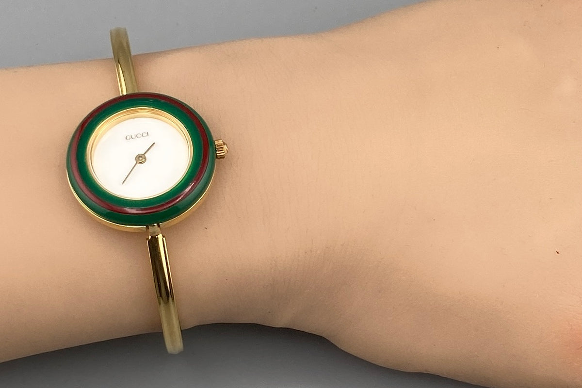 GUCCI 11/12.2 Change Bezel 12 Colors Women's Quartz Watch, Box Papers (3)
