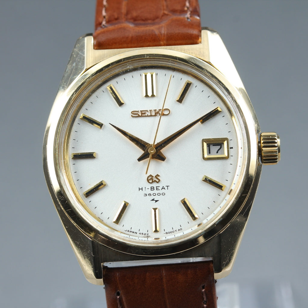 King SEIKO 4522-8000 HI-Beat Gold Cap Hand Winding Men's Watch (1)