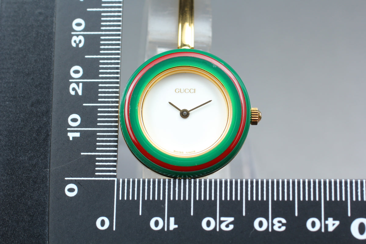 GUCCI 11/12.2 Change Bezel 12 Colors Women's Quartz Watch, Box Papers (15)