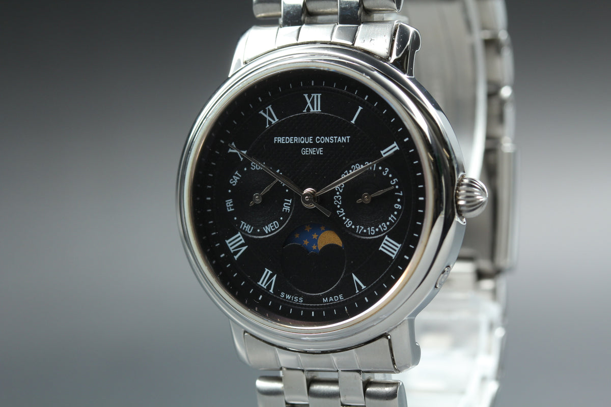 FREDERIQUE CONSTANT Moon Phase Black Dial Quartz Men's Watch (5)