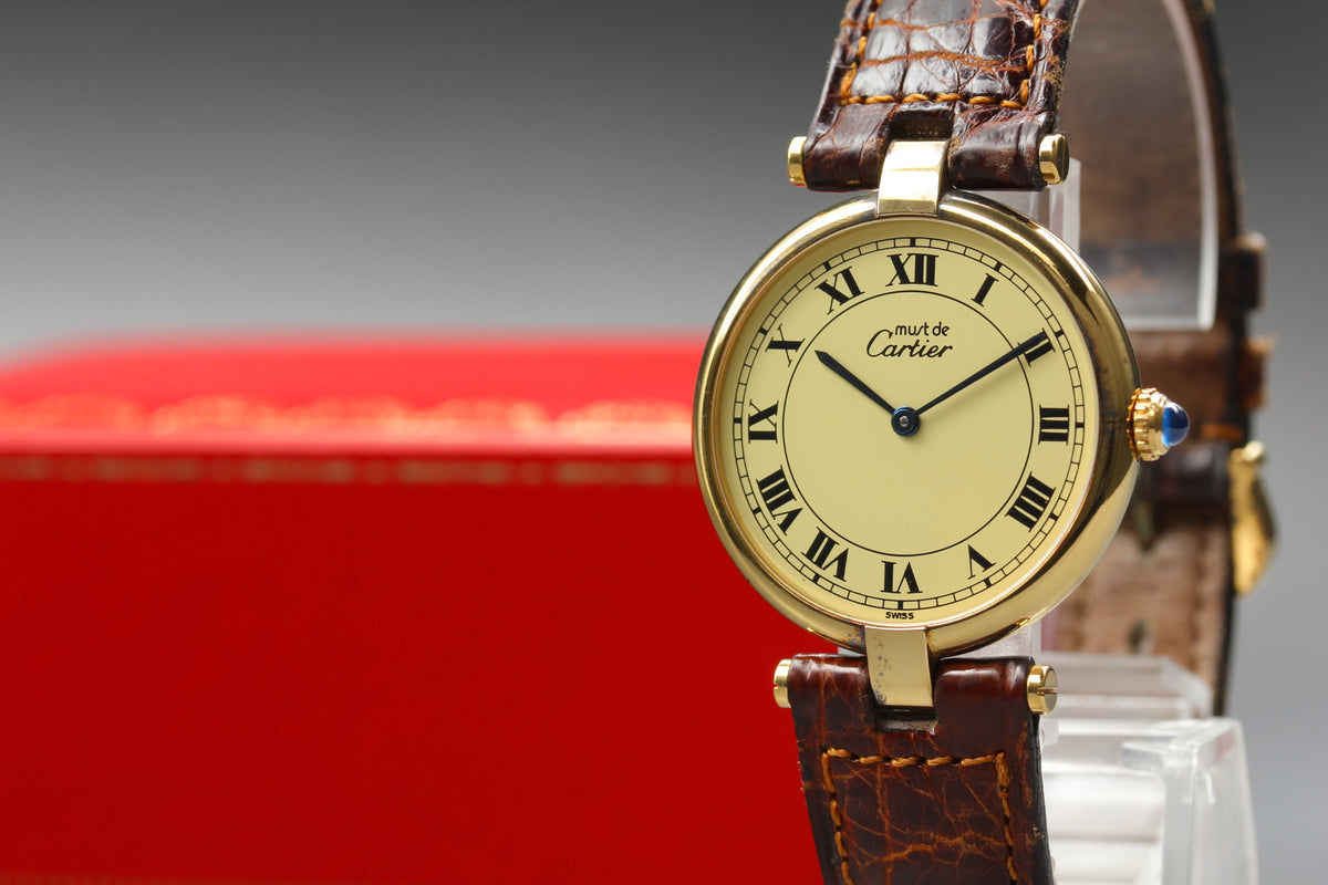 Cartier Must Vendome 590003 Vermeil Roman LM 30mm Quartz Unisex Watch (1)